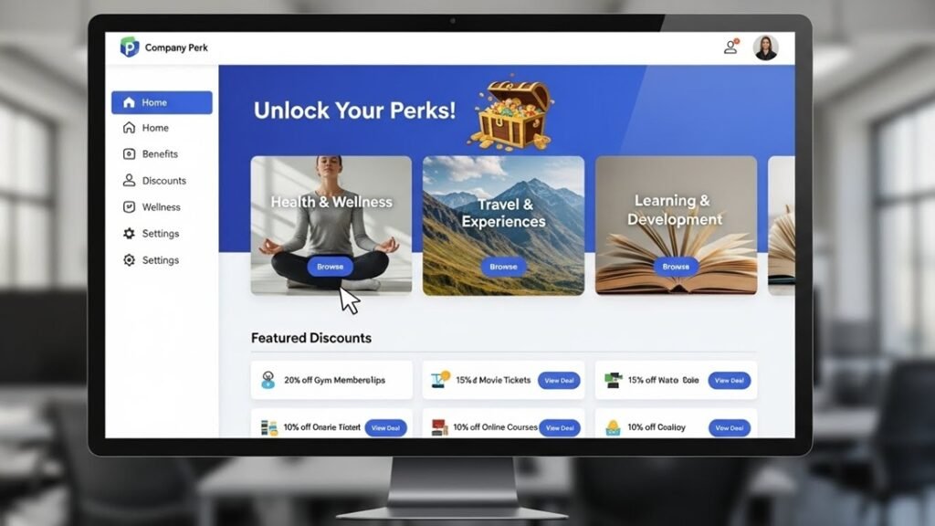 screenshot of a company perks portal