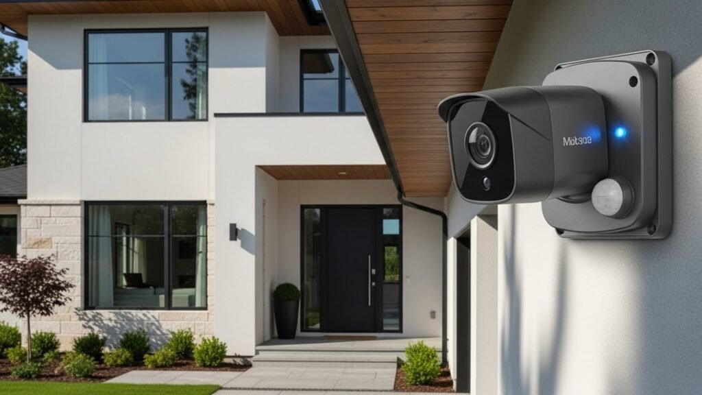 Modern home security system reducing insurance risk