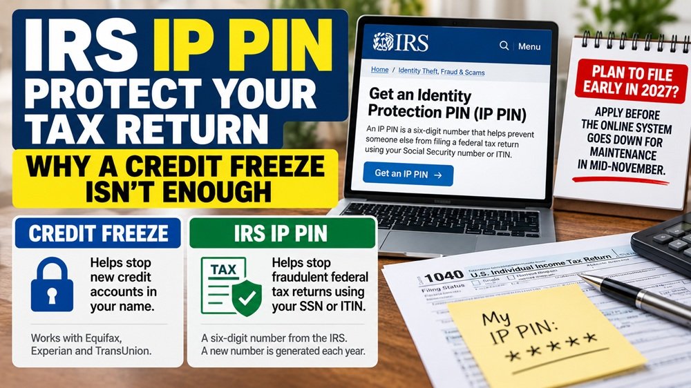 IRS IP PIN tax identity theft protection compared with a credit freeze
