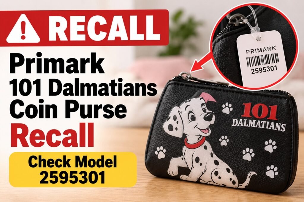 Primark 101 Dalmatians coin purse recall model 2595301