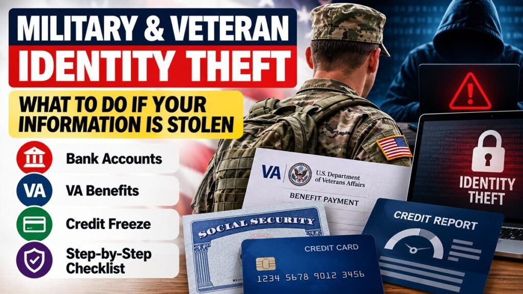 Military Veteran identity theft checklist for bank accounts VA benefits and credit freeze